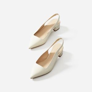 Everlane the Editor Slingback Heel Bone 7